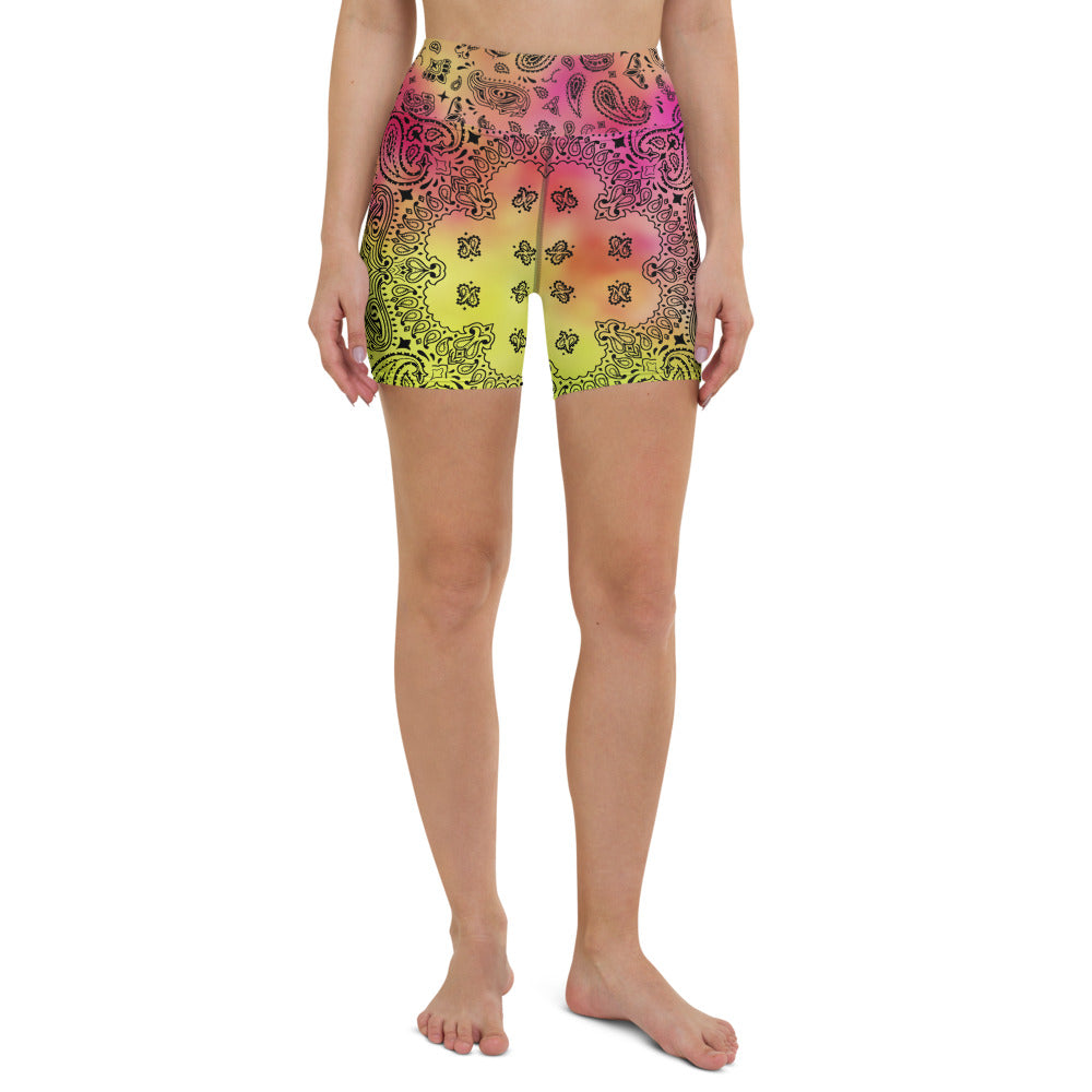 ROYAL ICONIC | OG Candy Bandana Tie Dye Paisley Cloud Dye Biking Shorts Set Pink Lemonade Strawberry Banana Cabaret