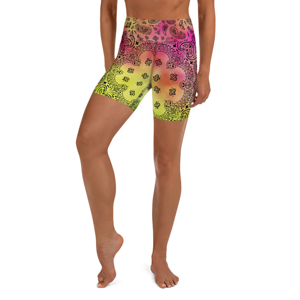 ROYAL ICONIC | OG Candy Bandana Tie Dye Paisley Cloud Dye Biking Shorts Set Pink Lemonade Strawberry Banana Cabaret