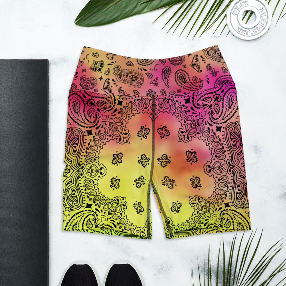 ROYAL ICONIC | OG Candy Bandana Tie Dye Paisley Cloud Dye Biking Shorts Set Pink Lemonade Strawberry Banana Cabaret