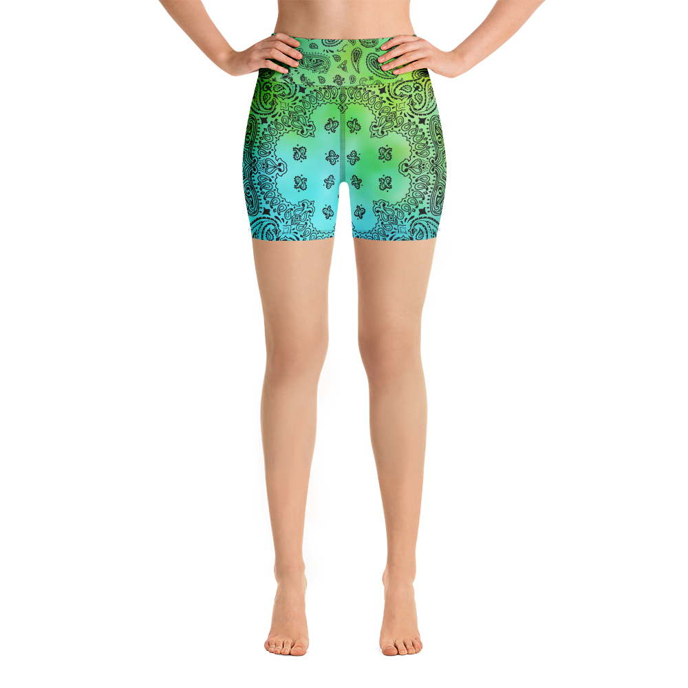 ROYAL ICONIC | OG Candy Bandana Tie Dye Paisley Cloud Dye Biking Shorts Set Alien Teal