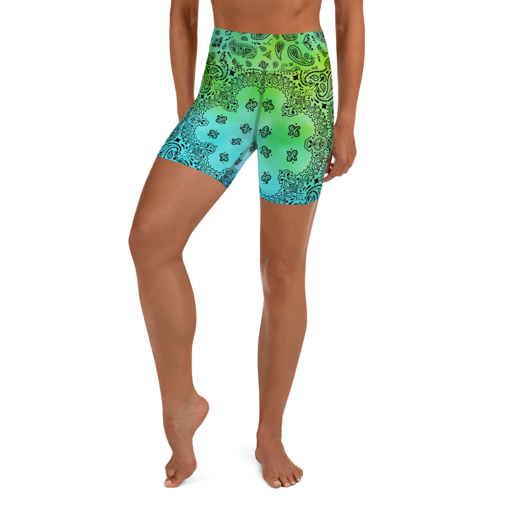 ROYAL ICONIC | OG Candy Bandana Tie Dye Paisley Cloud Dye Biking Shorts Set Alien Teal
