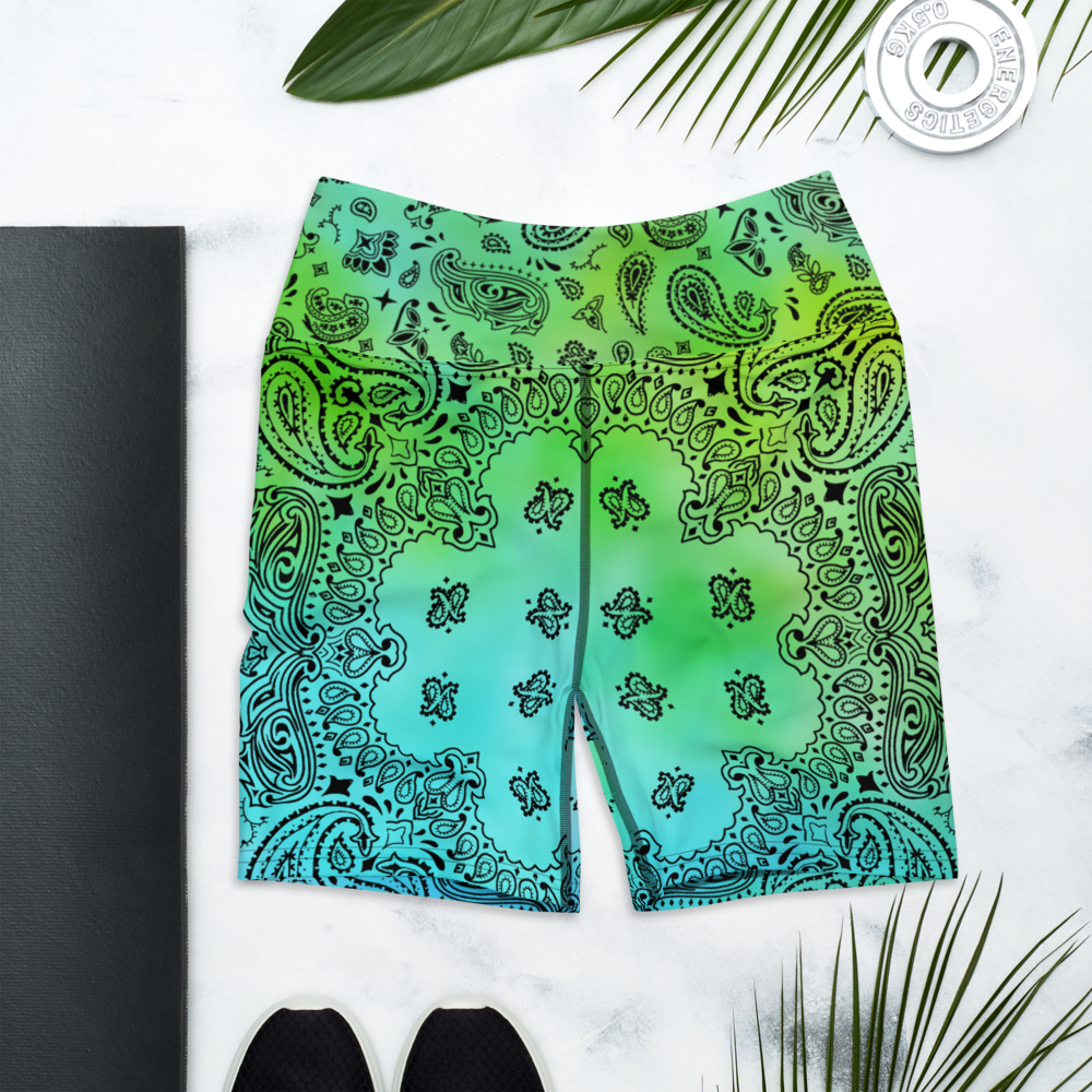ROYAL ICONIC | OG Candy Bandana Tie Dye Paisley Cloud Dye Biking Shorts Set Alien Teal