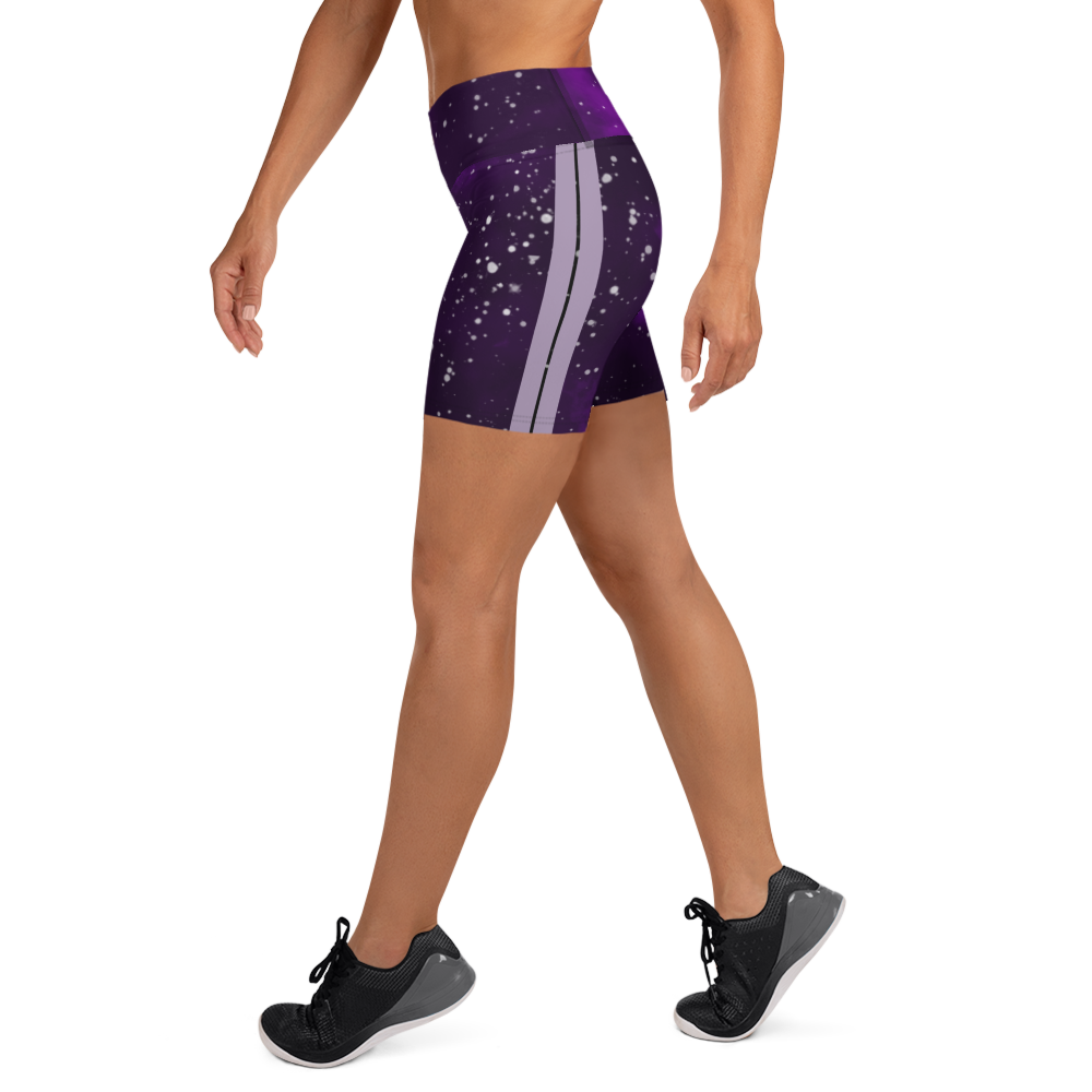 ROYAL ICONIC | Acid Wash Bleach Dye Galaxy Tie Dye Biking Shorts Malibu Side Stripe PURPLE