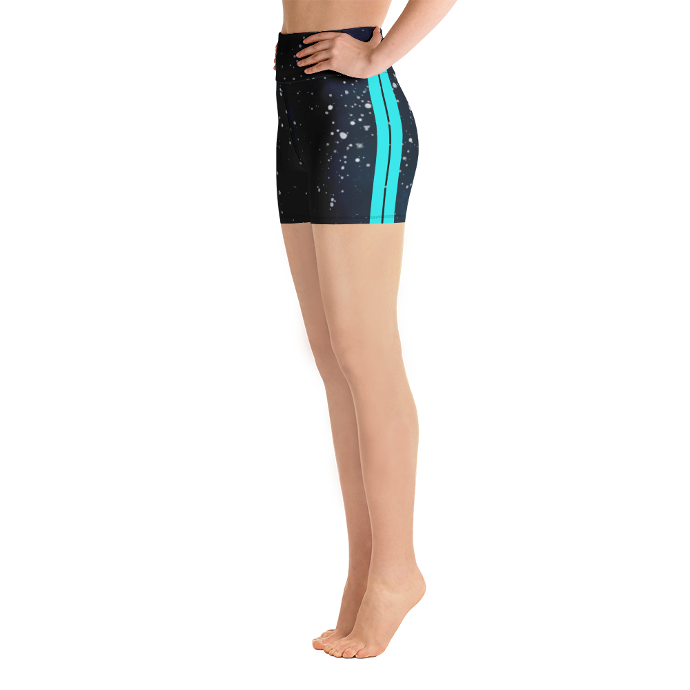 ROYAL ICONIC | Acid Wash Bleach Dye Galaxy Tie Dye Biking Shorts Malibu Side Stripe BLUE & Teal