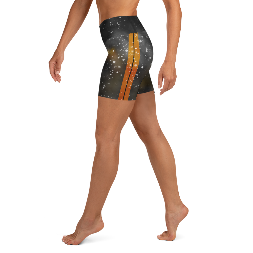 ROYAL ICONIC | Acid Wash Bleach Dye Galaxy Tie Dye Biking Shorts Malibu Side Stripe Orange Sun Aether Grey Wash