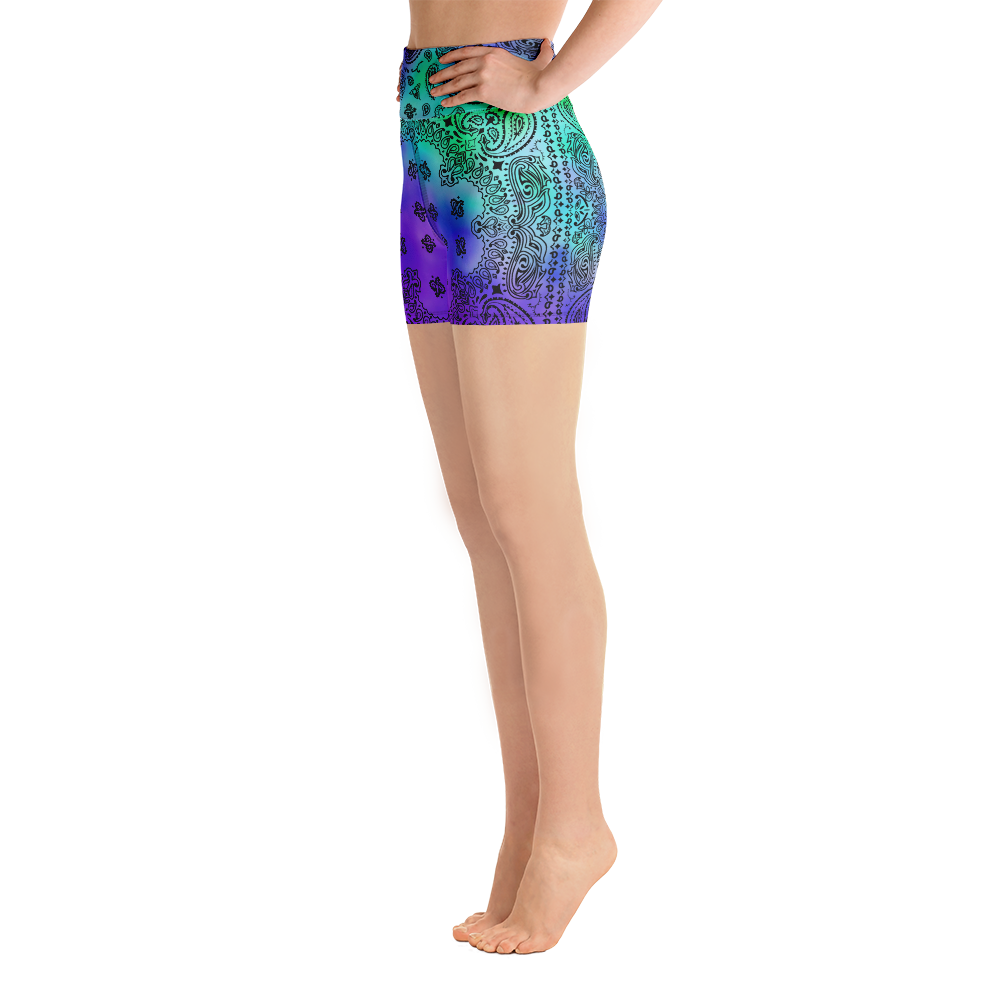 ROYAL ICONIC | OG Candy Bandana Tie Dye Paisley Cloud Dye Biking Shorts Set Acid Teal Purple Trip