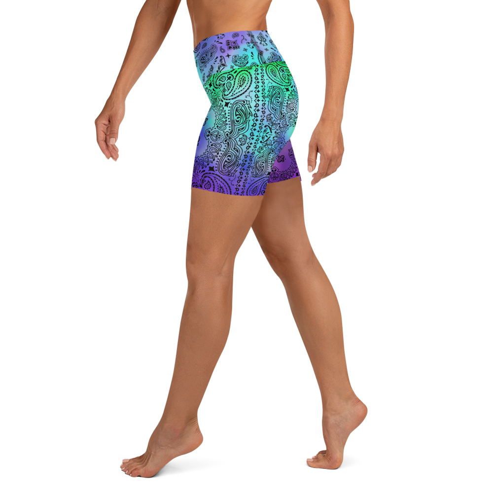 ROYAL ICONIC | OG Candy Bandana Tie Dye Paisley Cloud Dye Biking Shorts Set Acid Teal Purple Trip