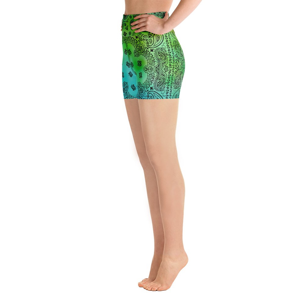 ROYAL ICONIC | OG Candy Bandana Tie Dye Paisley Cloud Dye Biking Shorts Set Alien Teal