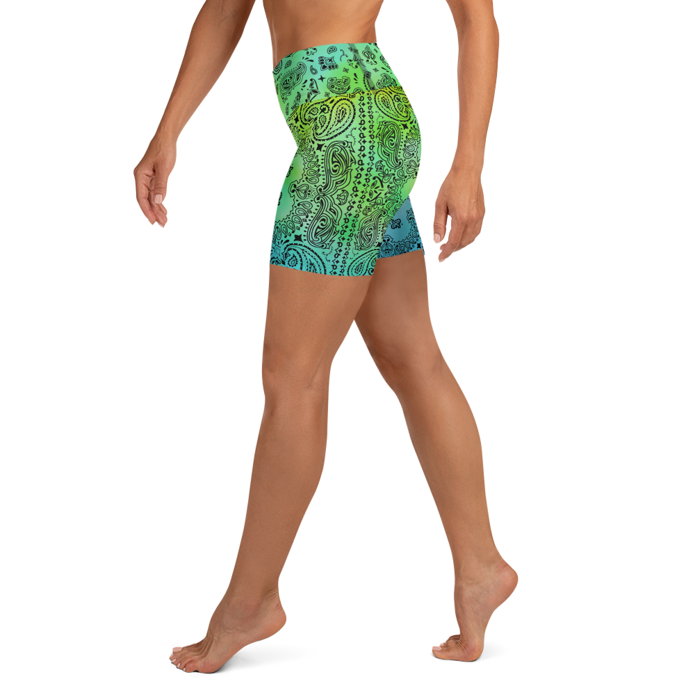 ROYAL ICONIC | OG Candy Bandana Tie Dye Paisley Cloud Dye Biking Shorts Set Alien Teal