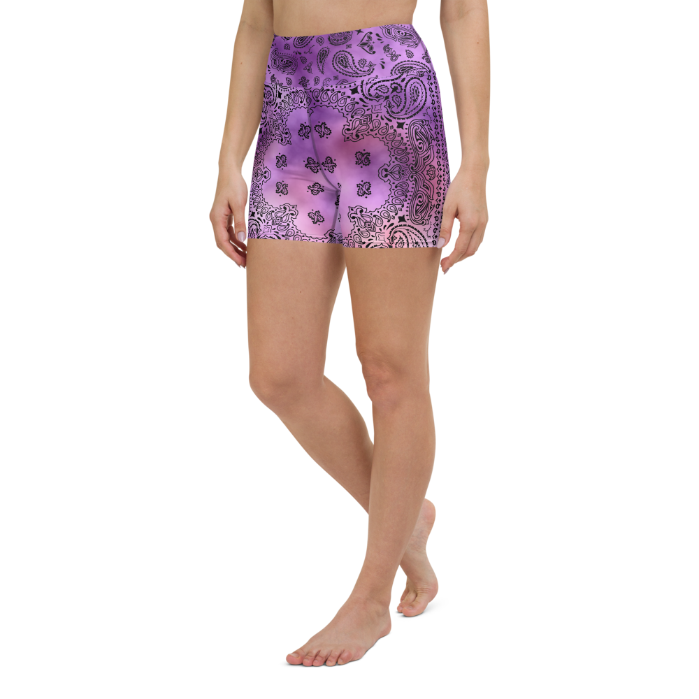 ROYAL ICONIC | OG Candy Bandana Tie Dye Paisley Cloud Dye Biking Shorts Set Purple Haze