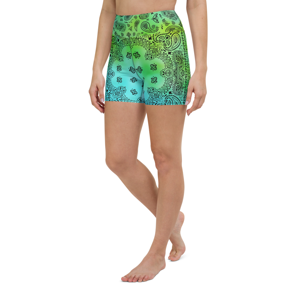 ROYAL ICONIC | OG Candy Bandana Tie Dye Paisley Cloud Dye Biking Shorts Set Alien Teal