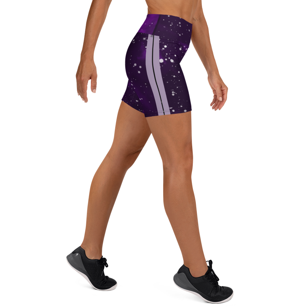ROYAL ICONIC | Acid Wash Bleach Dye Galaxy Tie Dye Biking Shorts Malibu Side Stripe PURPLE