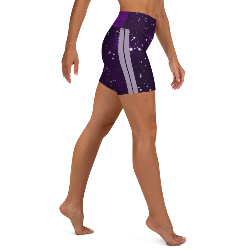 ROYAL ICONIC | Acid Wash Bleach Dye Galaxy Tie Dye Biking Shorts Malibu Side Stripe PURPLE