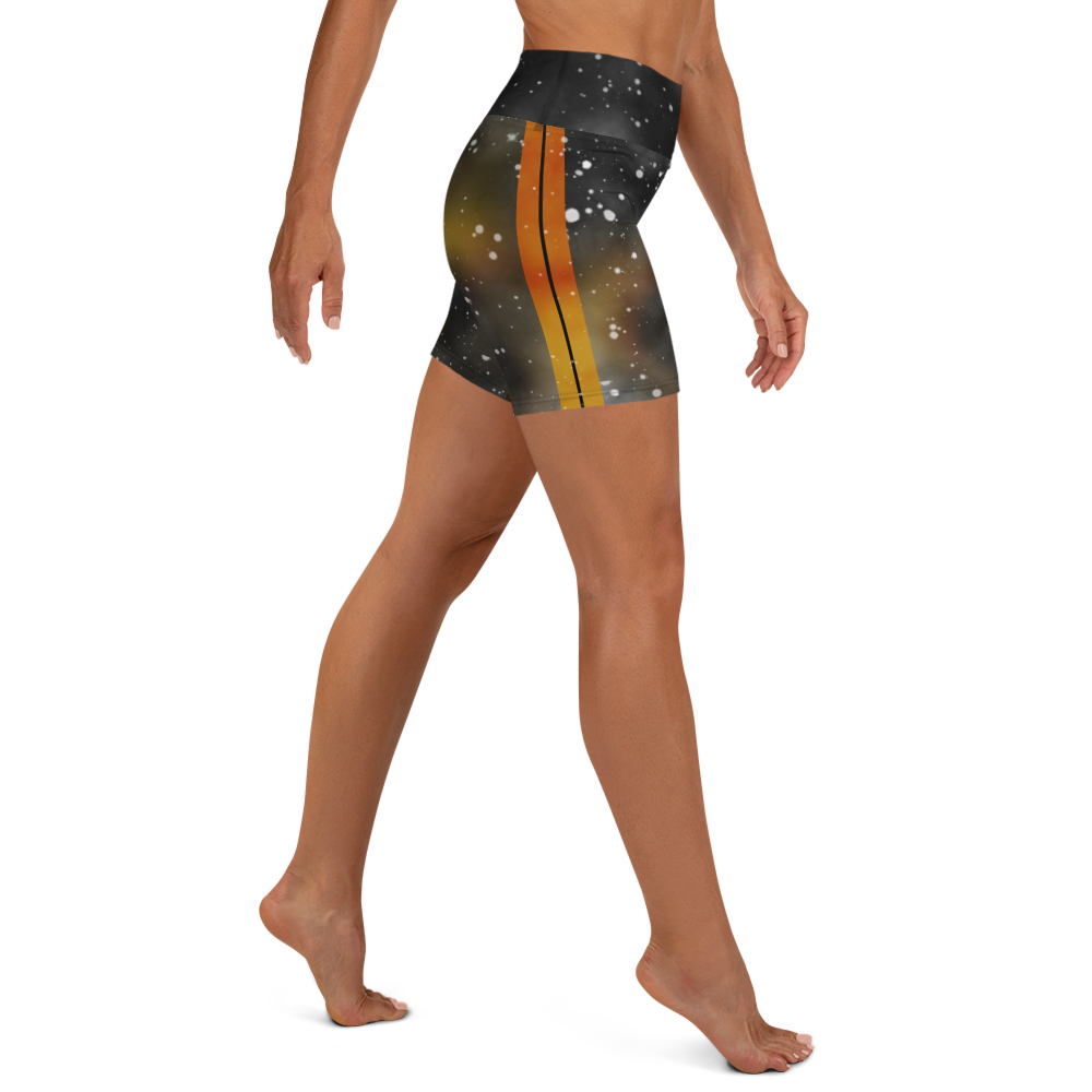 ROYAL ICONIC | Acid Wash Bleach Dye Galaxy Tie Dye Biking Shorts Malibu Side Stripe Orange Sun Aether Grey Wash