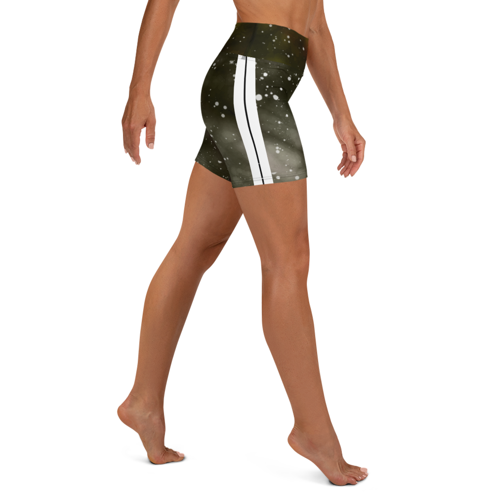 ROYAL ICONIC | Acid Wash Bleach Dye Galaxy Tie Dye Biking Shorts Malibu Side Stripe Ether Cloud Blk N' Wh Wash