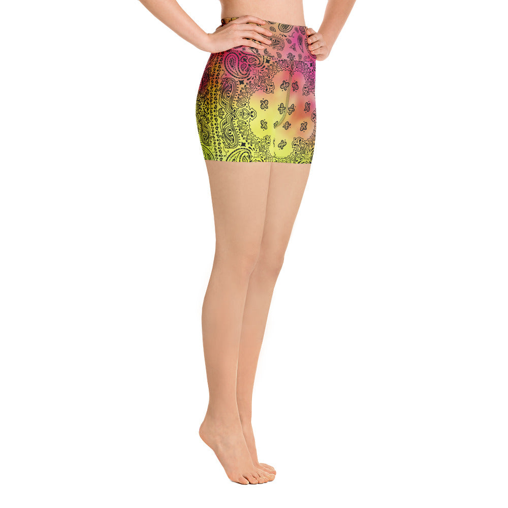 ROYAL ICONIC | OG Candy Bandana Tie Dye Paisley Cloud Dye Biking Shorts Set Pink Lemonade Strawberry Banana Cabaret