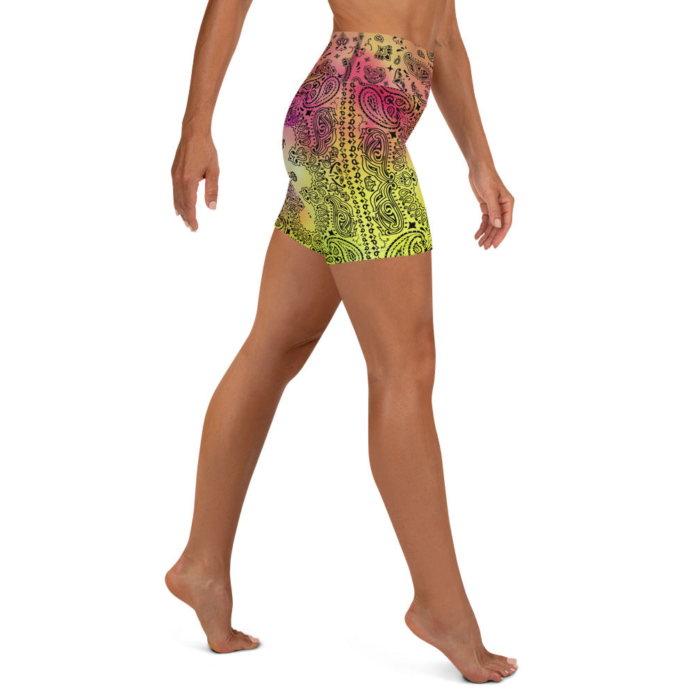 ROYAL ICONIC | OG Candy Bandana Tie Dye Paisley Cloud Dye Biking Shorts Set Pink Lemonade Strawberry Banana Cabaret