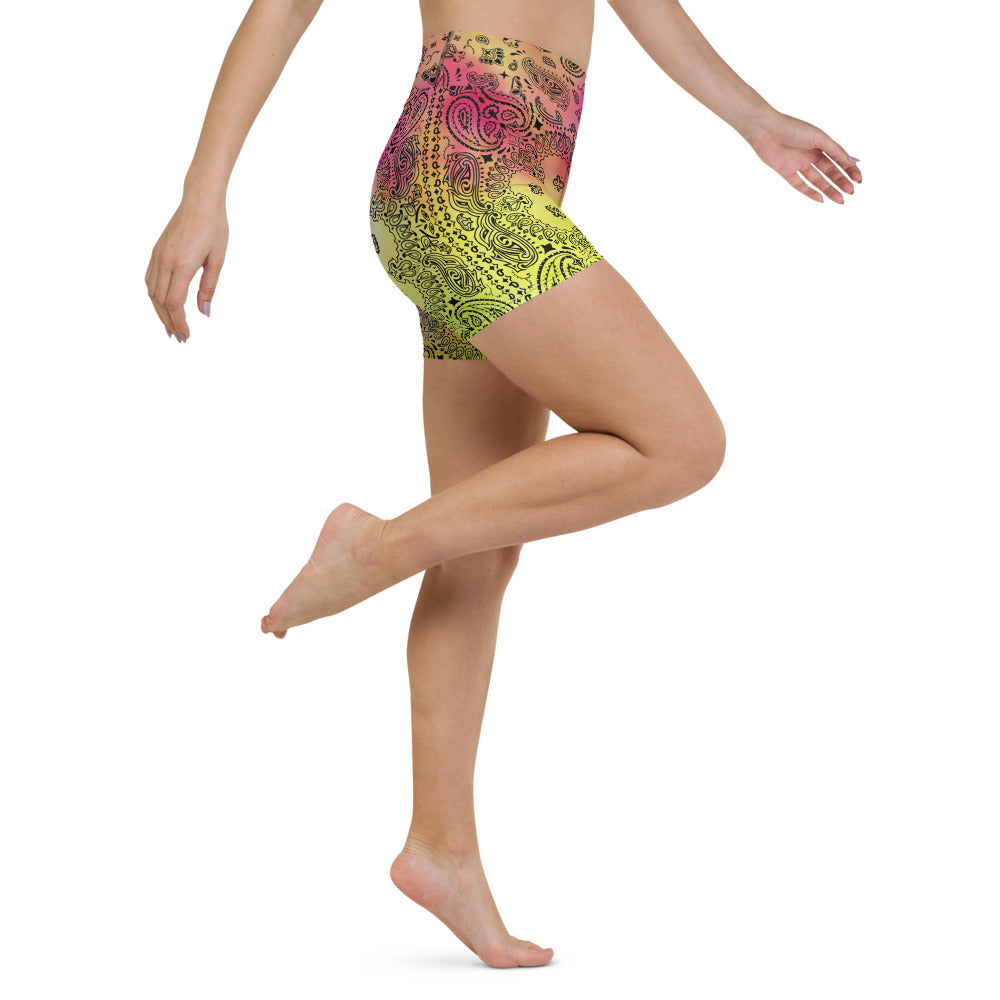 ROYAL ICONIC | OG Candy Bandana Tie Dye Paisley Cloud Dye Biking Shorts Set Pink Lemonade Strawberry Banana Cabaret