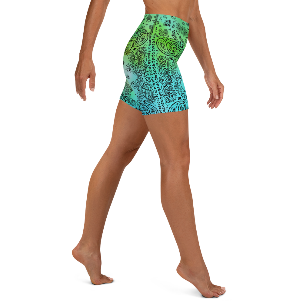 ROYAL ICONIC | OG Candy Bandana Tie Dye Paisley Cloud Dye Biking Shorts Set Alien Teal
