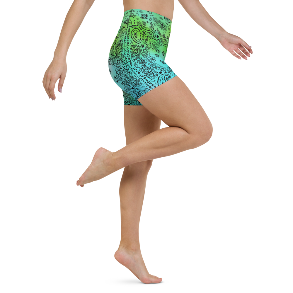 ROYAL ICONIC | OG Candy Bandana Tie Dye Paisley Cloud Dye Biking Shorts Set Alien Teal
