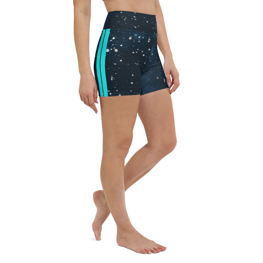 ROYAL ICONIC | Acid Wash Bleach Dye Galaxy Tie Dye Biking Shorts Malibu Side Stripe BLUE & Teal