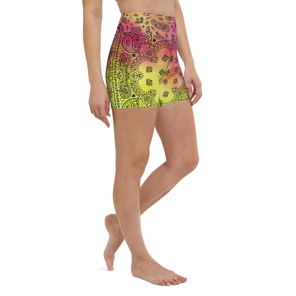 ROYAL ICONIC | OG Candy Bandana Tie Dye Paisley Cloud Dye Biking Shorts Set Pink Lemonade Strawberry Banana Cabaret