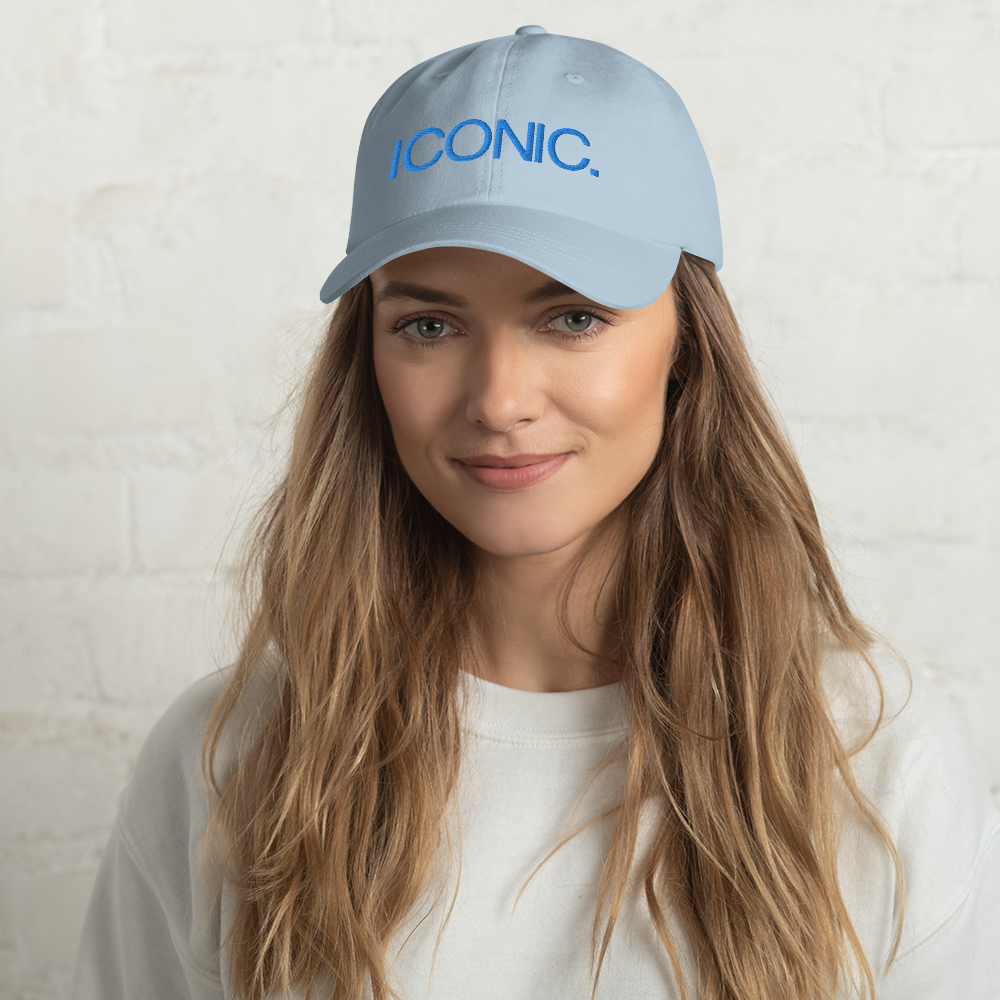 ROYAL ICONIC. | Embroidered Logo Unisex Classic Cap Dad Hat Mom Cap Baby Blue w/ Aqua Teal Thread