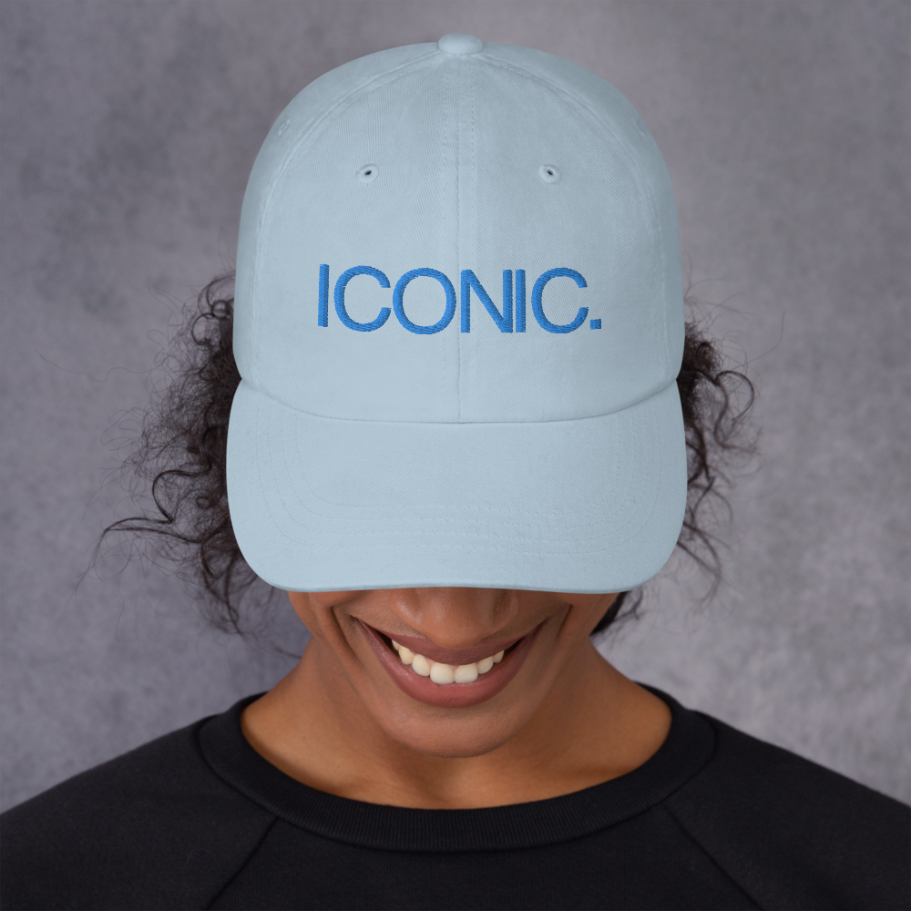 ROYAL ICONIC. | Embroidered Logo Unisex Classic Cap Dad Hat Mom Cap Baby Blue w/ Aqua Teal Thread