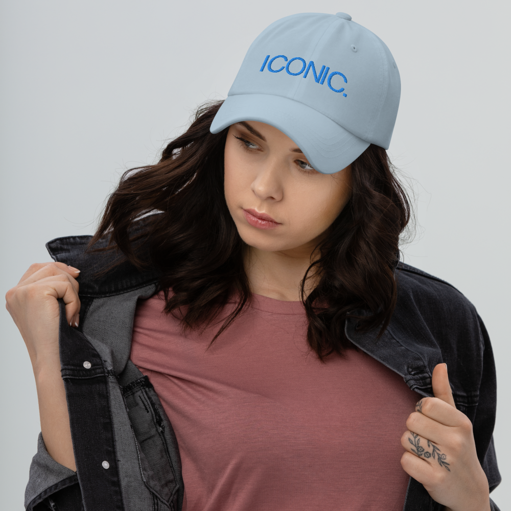 ROYAL ICONIC. | Embroidered Logo Unisex Classic Cap Dad Hat Mom Cap Baby Blue w/ Aqua Teal Thread