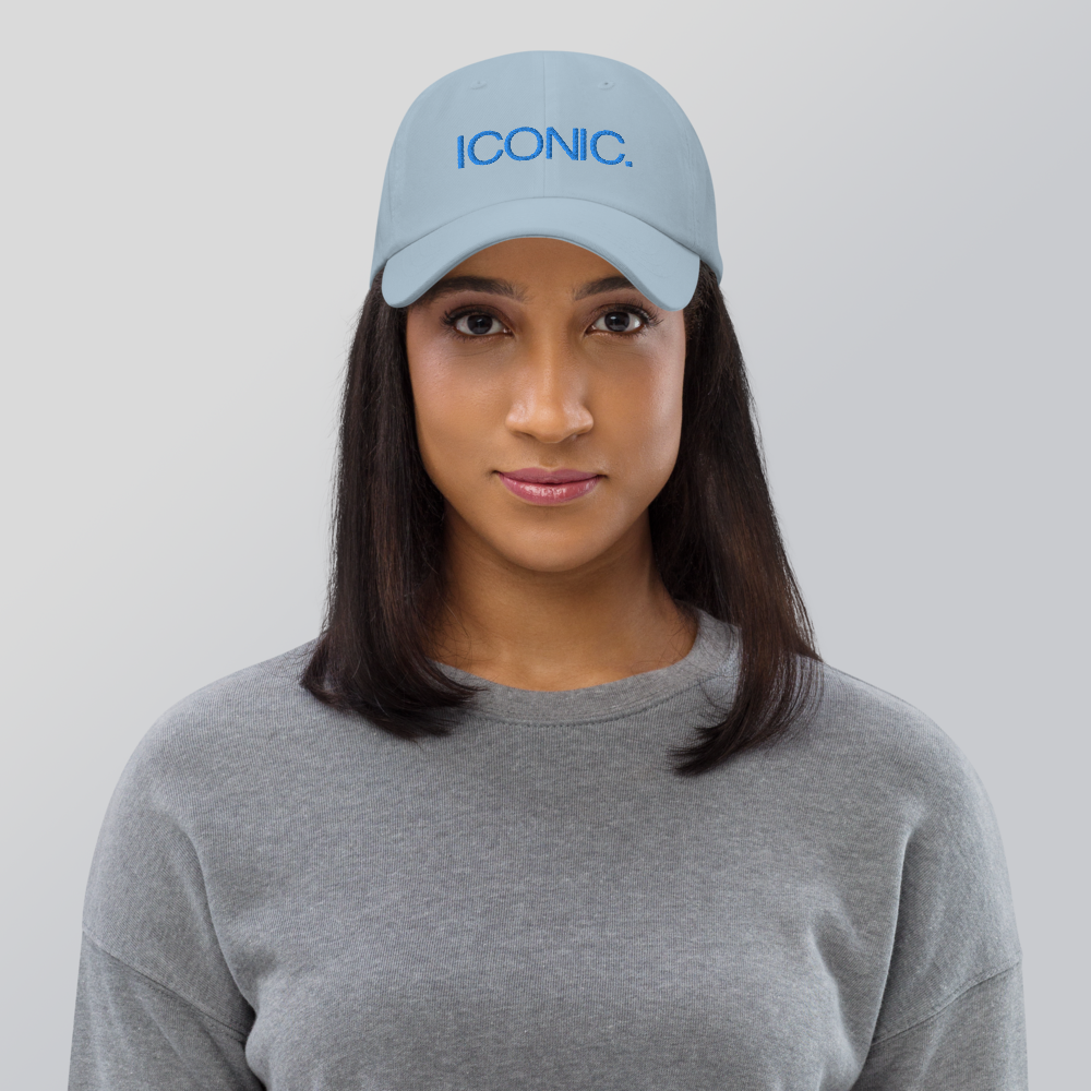 ROYAL ICONIC. | Embroidered Logo Unisex Classic Cap Dad Hat Mom Cap Baby Blue w/ Aqua Teal Thread