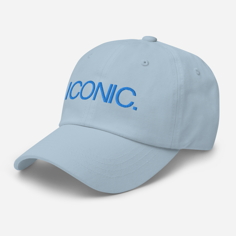 ROYAL ICONIC. | Embroidered Logo Unisex Classic Cap Dad Hat Mom Cap Baby Blue w/ Aqua Teal Thread