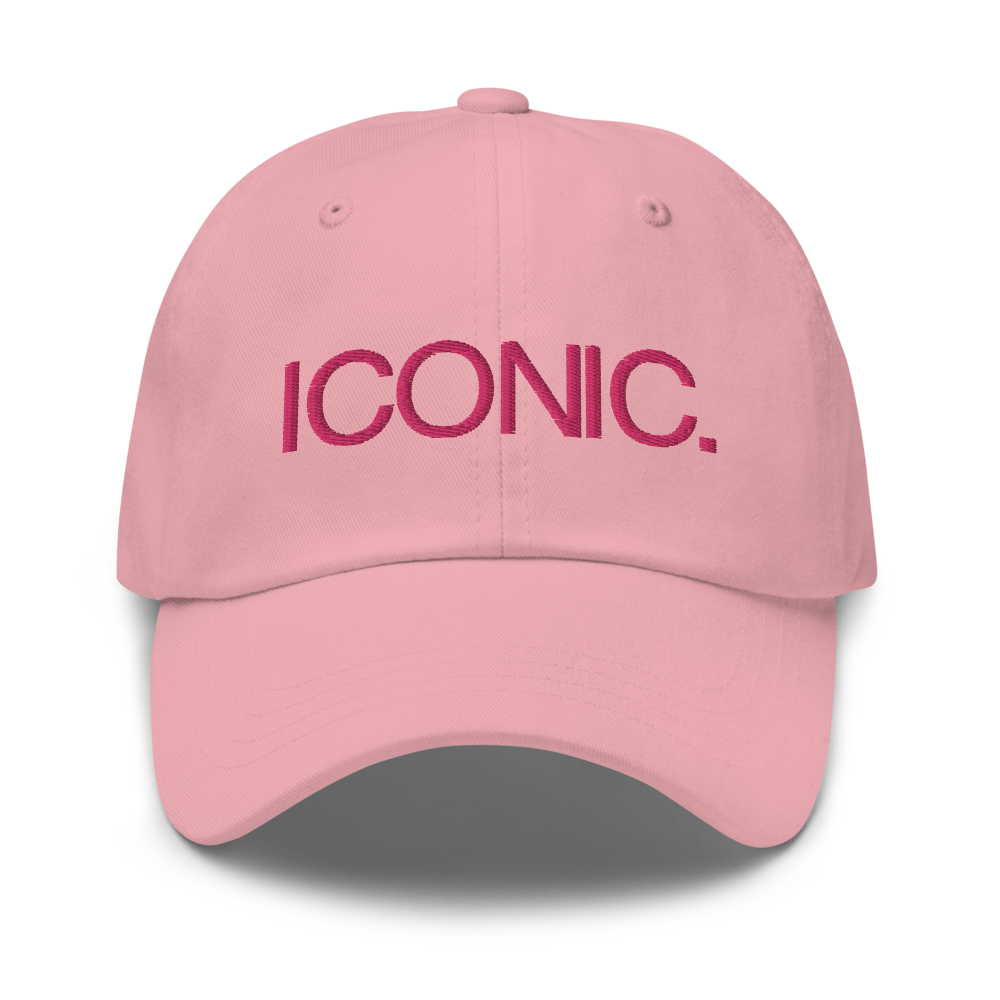 ROYAL ICONIC. | Embroidered Logo Unisex Classic Cap Dad Hat Mom Cap Candy Pink w/ Flamingo Thread