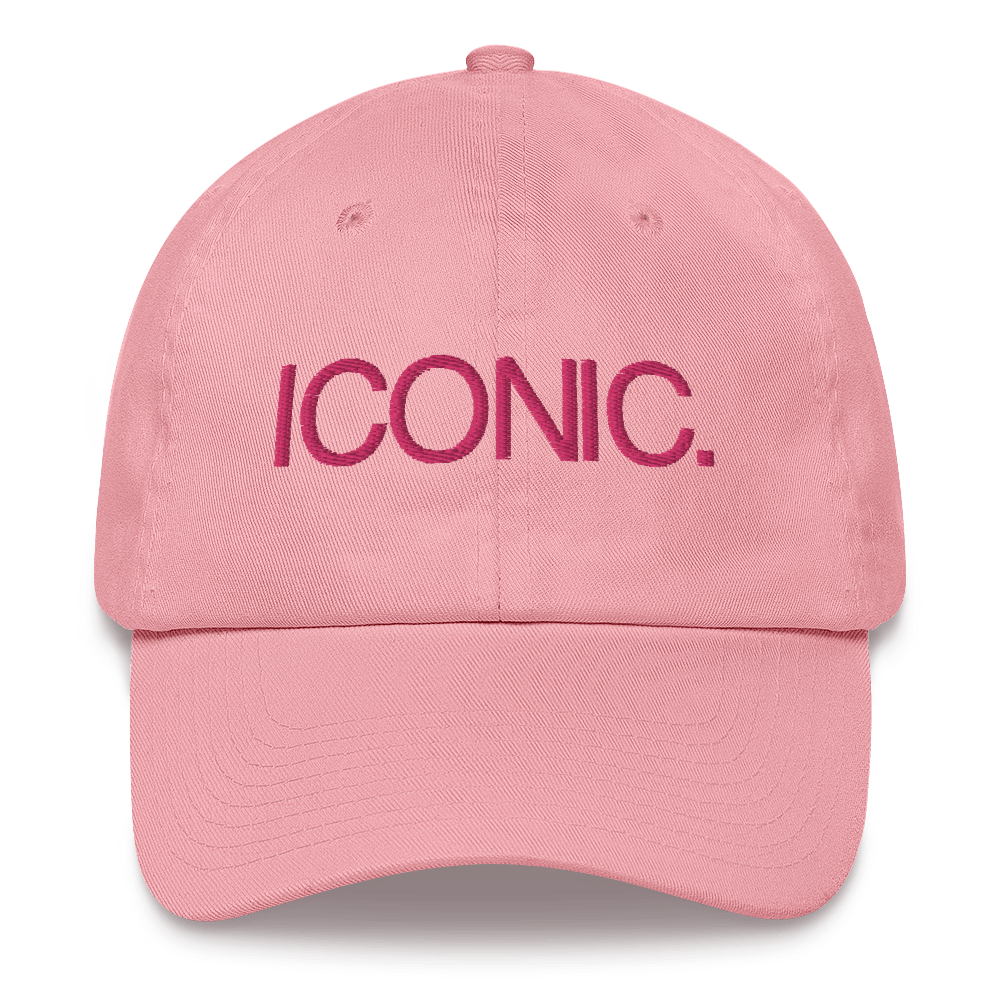 ROYAL ICONIC. | Embroidered Logo Unisex Classic Cap Dad Hat Mom Cap Candy Pink w/ Flamingo Thread
