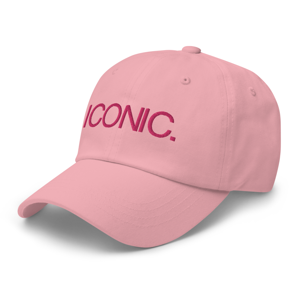 ROYAL ICONIC. | Embroidered Logo Unisex Classic Cap Dad Hat Mom Cap Candy Pink w/ Flamingo Thread