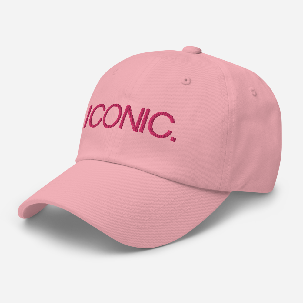 ROYAL ICONIC. | Embroidered Logo Unisex Classic Cap Dad Hat Mom Cap Candy Pink w/ Flamingo Thread
