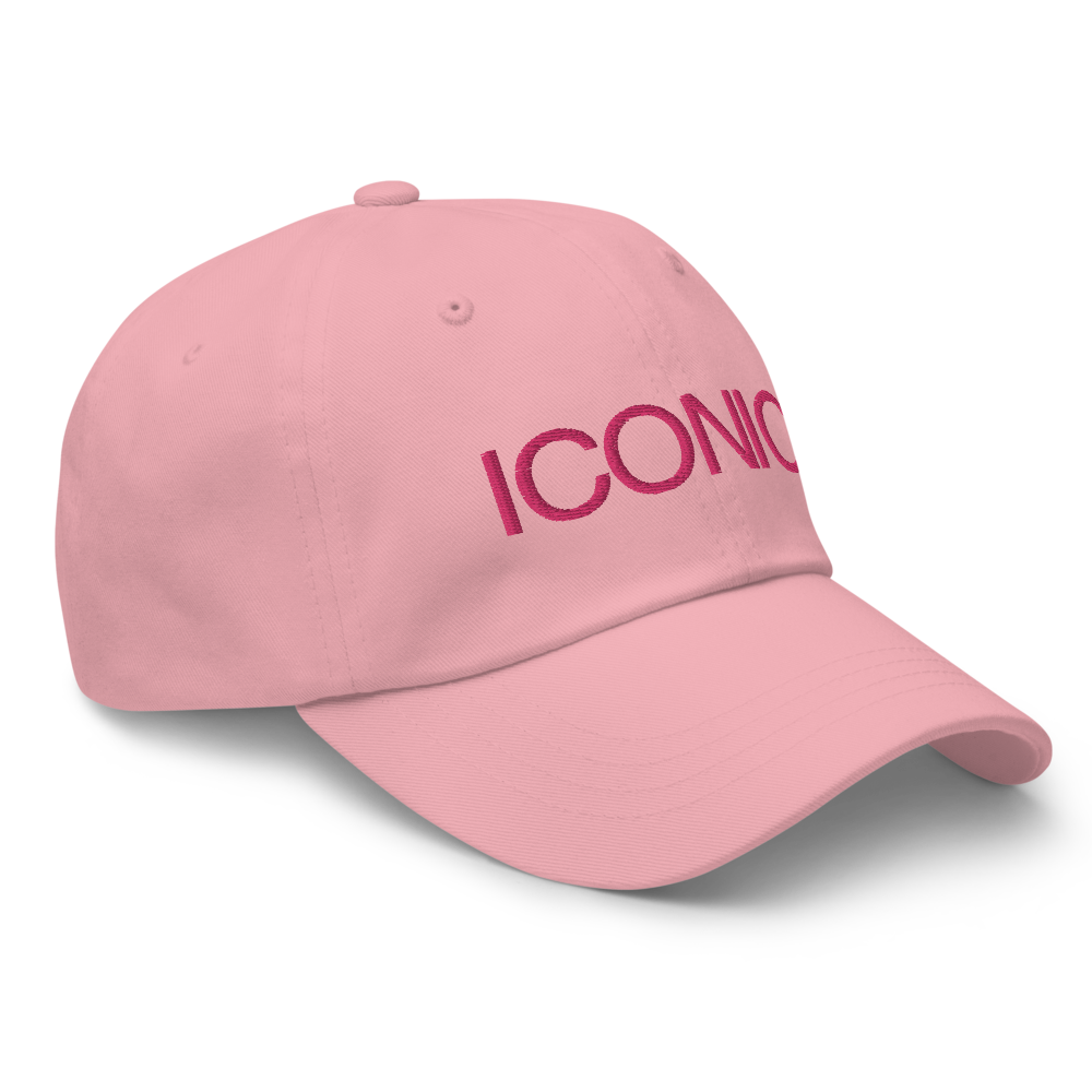 ROYAL ICONIC. | Embroidered Logo Unisex Classic Cap Dad Hat Mom Cap Candy Pink w/ Flamingo Thread