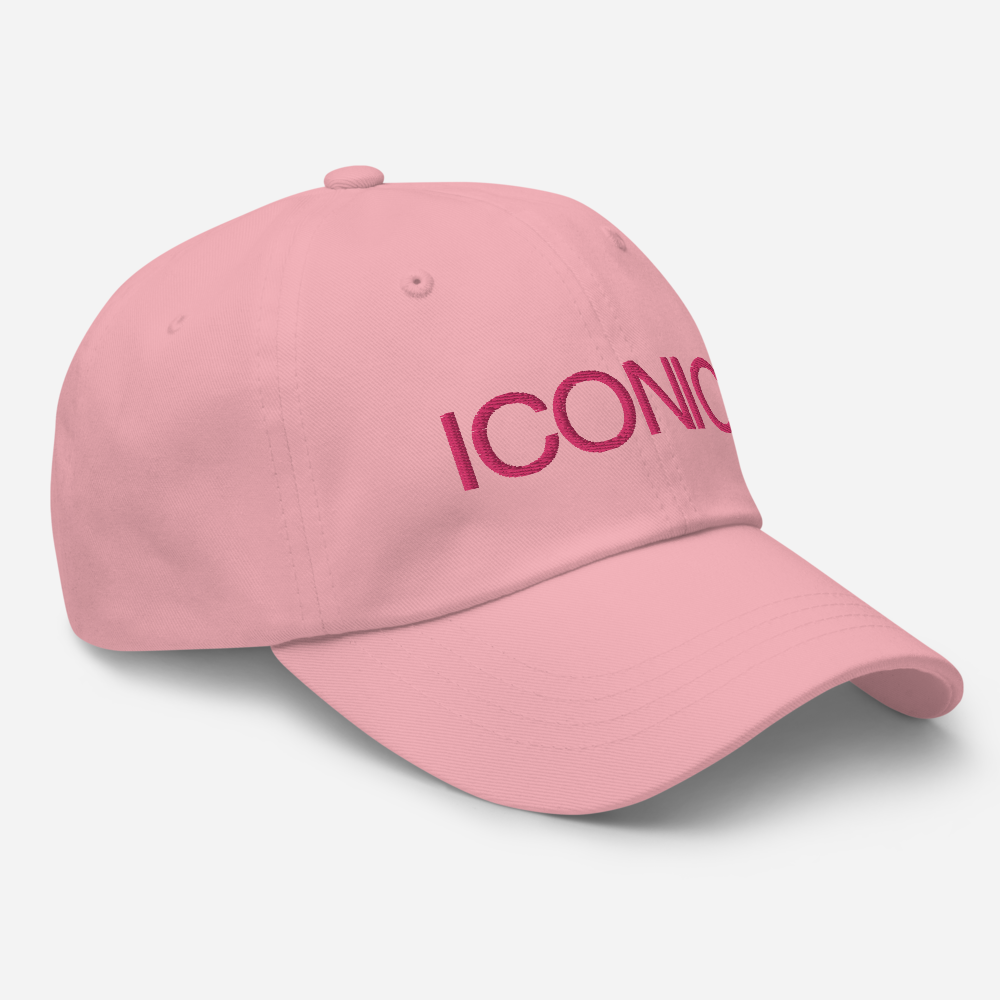 ROYAL ICONIC. | Embroidered Logo Unisex Classic Cap Dad Hat Mom Cap Candy Pink w/ Flamingo Thread