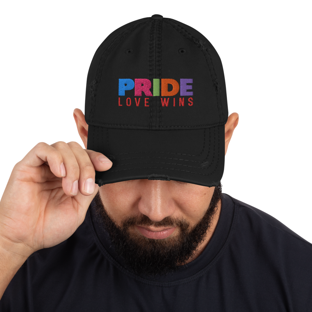 FEMME Univ | LGBTQIA Plus PRIDE Love Wins Distress Cap 3 Varieties