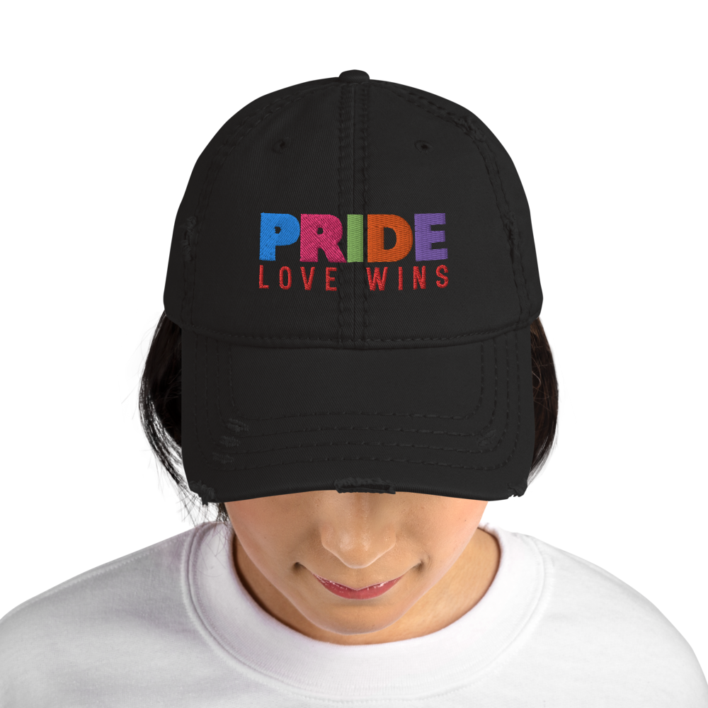 FEMME Univ | LGBTQIA Plus PRIDE Love Wins Distress Cap 3 Varieties