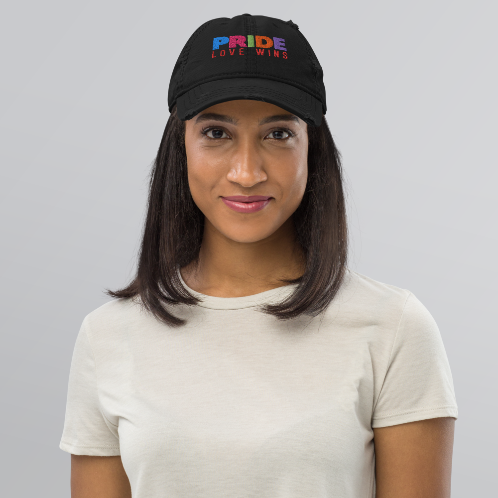 FEMME Univ | LGBTQIA Plus PRIDE Love Wins Distress Cap 3 Varieties
