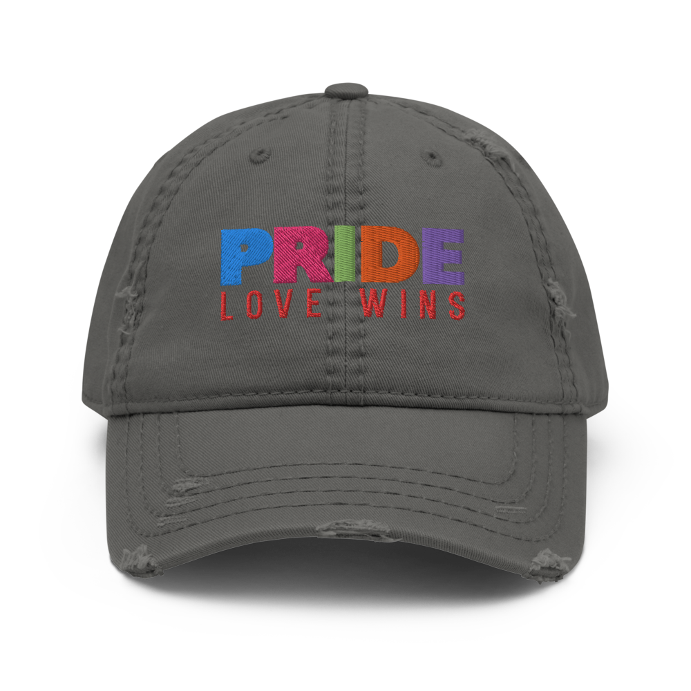 FEMME Univ | LGBTQIA Plus PRIDE Love Wins Distress Cap 3 Varieties