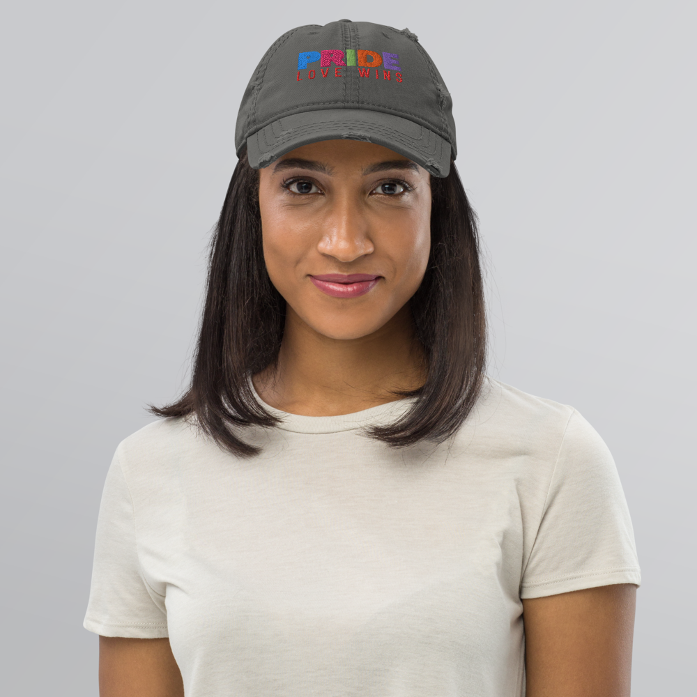 FEMME Univ | LGBTQIA Plus PRIDE Love Wins Distress Cap 3 Varieties