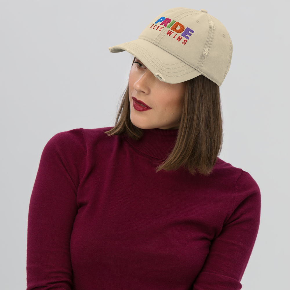 FEMME Univ | LGBTQIA Plus PRIDE Love Wins Distress Cap 3 Varieties