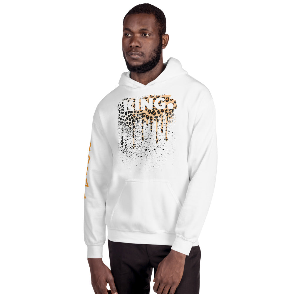 .R.O.Y.A.L. KING DRIP HOODIE HUMAN-IMAL LEOPARD WH