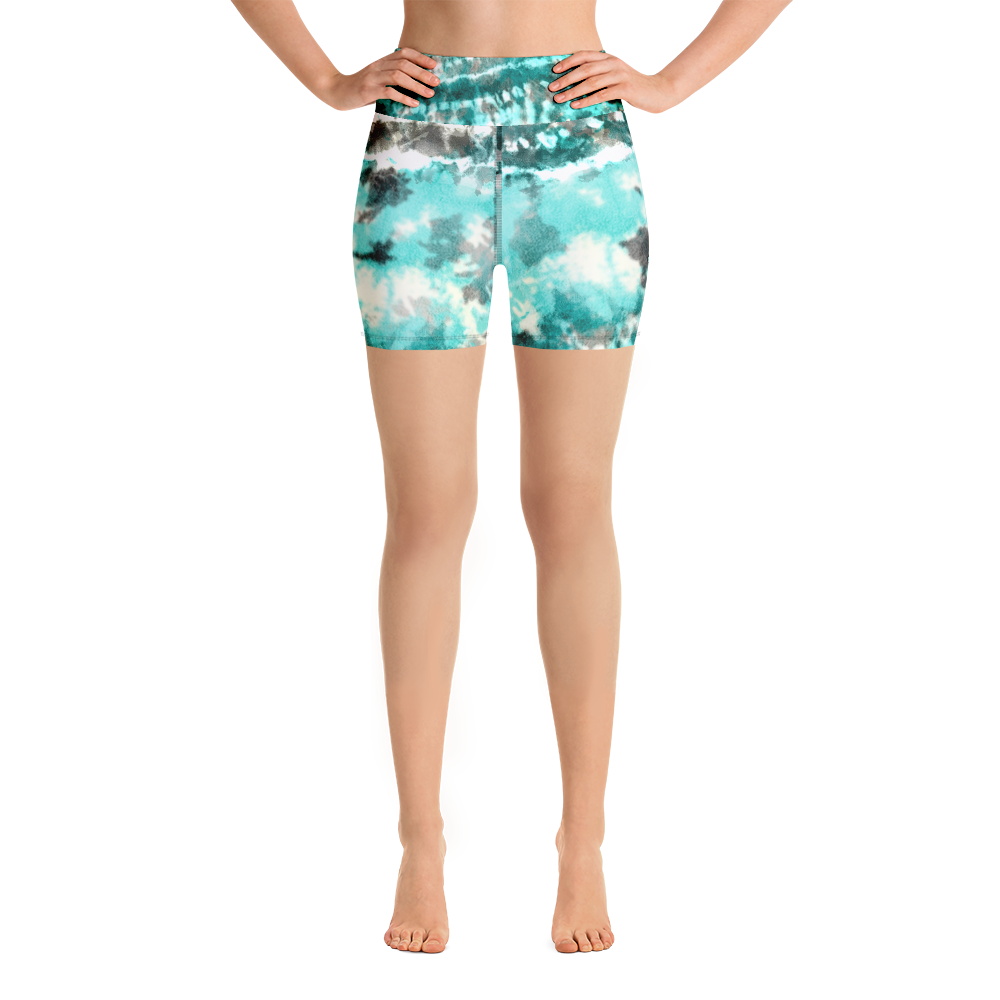 CRXWN | Drip Or Dye Max 90 Recraft Hyper Tourquoise HER Collection Tye Dye Yoga Shorts