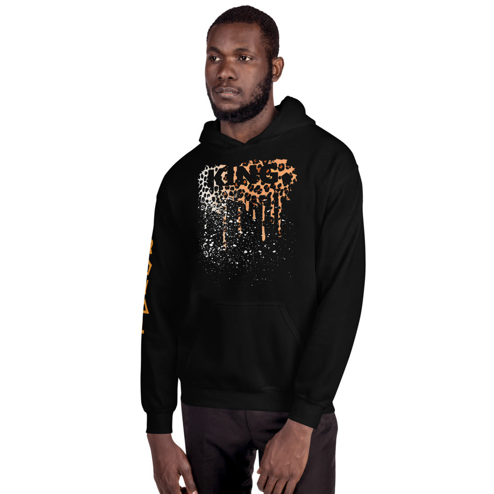 .R.O.Y.A.L. KING DRIP HOODIE HUMAN-IMAL LEOPARD BLK