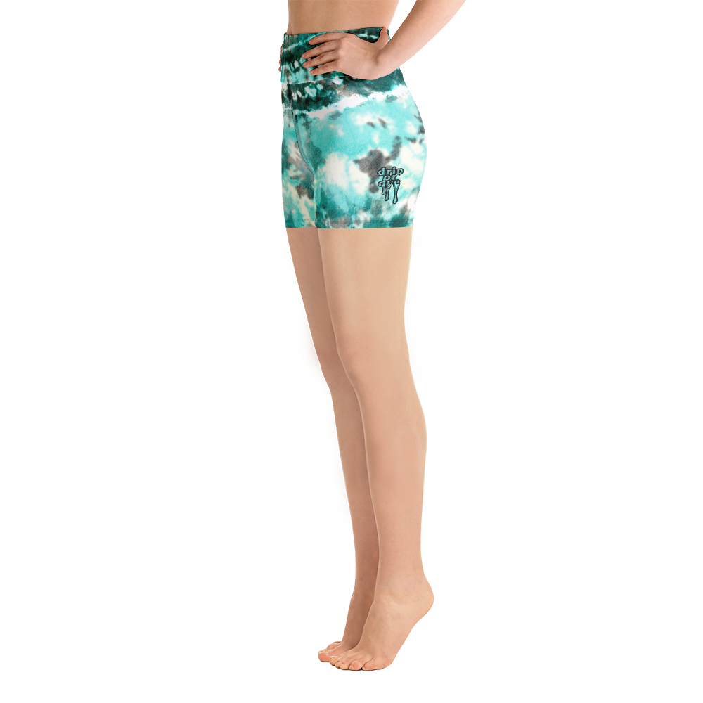 CRXWN | Drip Or Dye Max 90 Recraft Hyper Tourquoise HER Collection Tye Dye Yoga Shorts