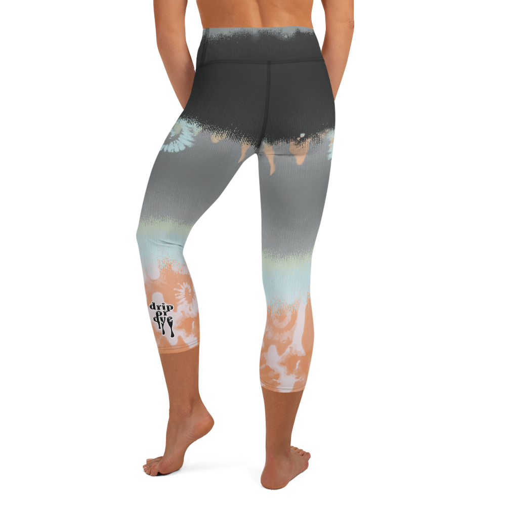 CRXWN | Drip Or Dye SB High Spectrum Easter Ombre Tye Dye Yoga Capri Leggings Venice Beach Vibez