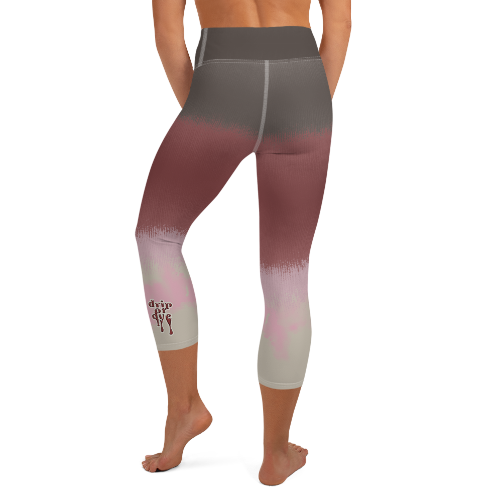 CRXWN | Drip or Dye Max 90 dqm bacon Acid Wash Ice Dye Yoga Capri Leggings