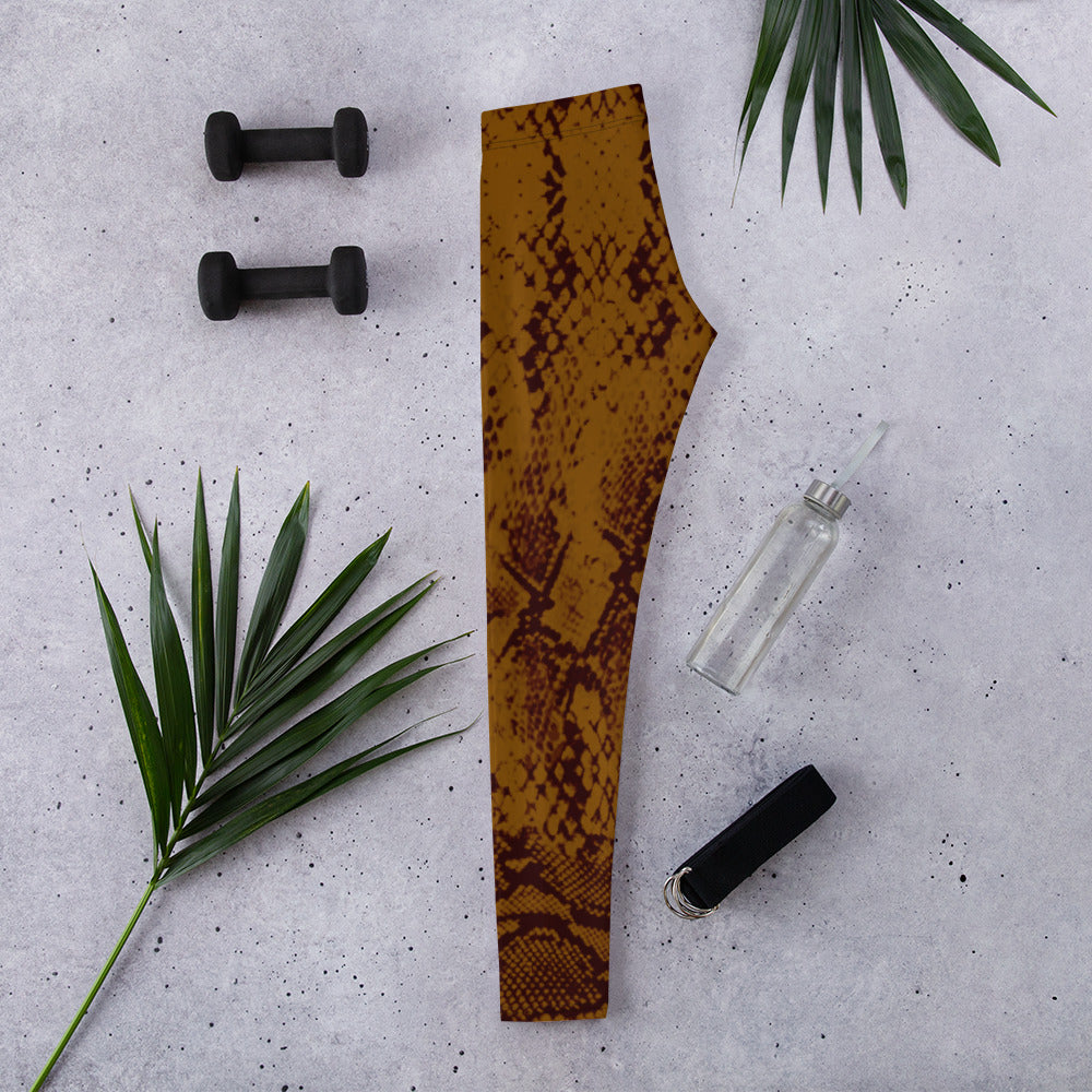 ROYAL. WEAR | QUEEN ISIS COBRA SNAKE PRINT LEGGINGS. BROWN